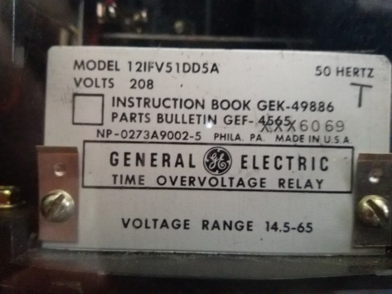 RELAY BUS GROUND FAULT 59BN