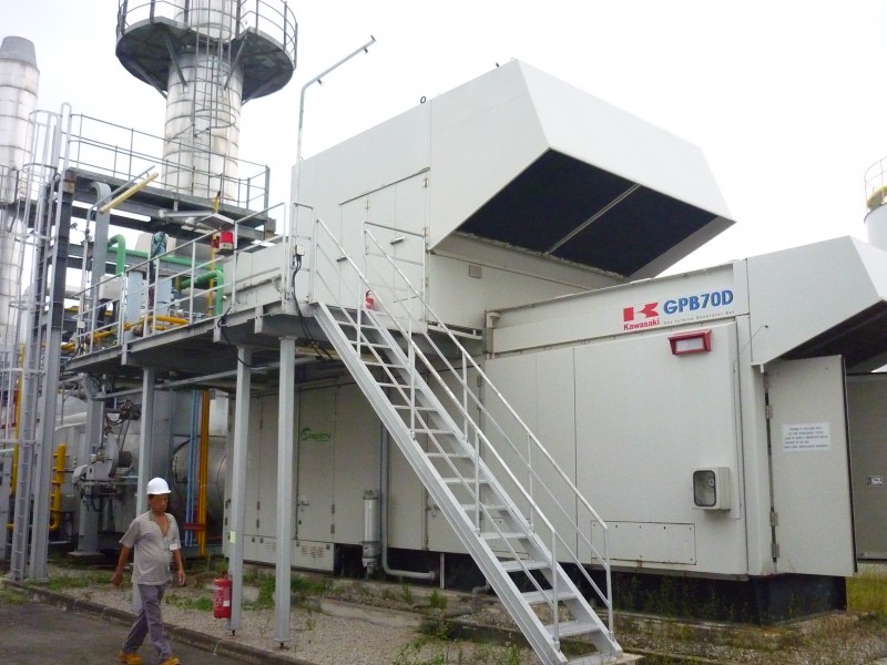 EQUIPMENT UNDER REVIEW BY POTENTIAL BUYER - COGEN PLANT: LOW HOURS KAWASAKI (GPB70D) 5.6MW GAS TURBINE + HRSG FOR SALE